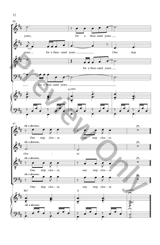 A Thousand Years (SATB ) arr. Andy Beck| J.W. Pepper Sheet Music