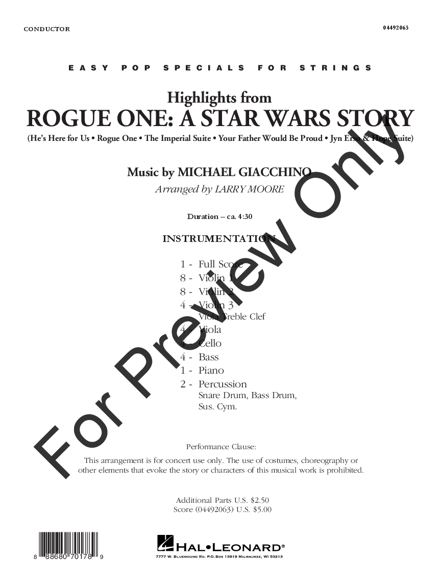 Highlights from Rogue One: A Star Wars Story by M | J.W. Pepper Sheet Music