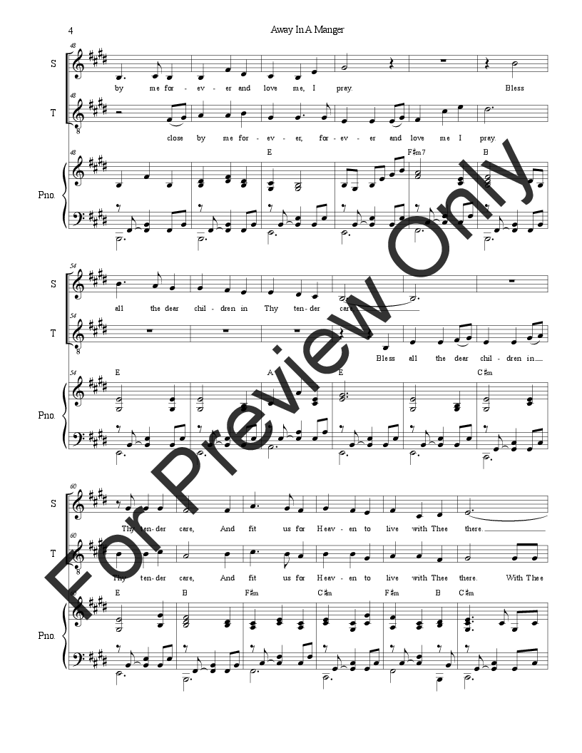 Away In A Manger (Duet for Soprano and Tenor) P.O.D.