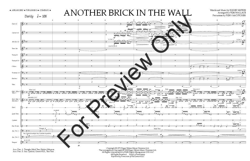 Another Brick in the Wall arr. Tom Wallace