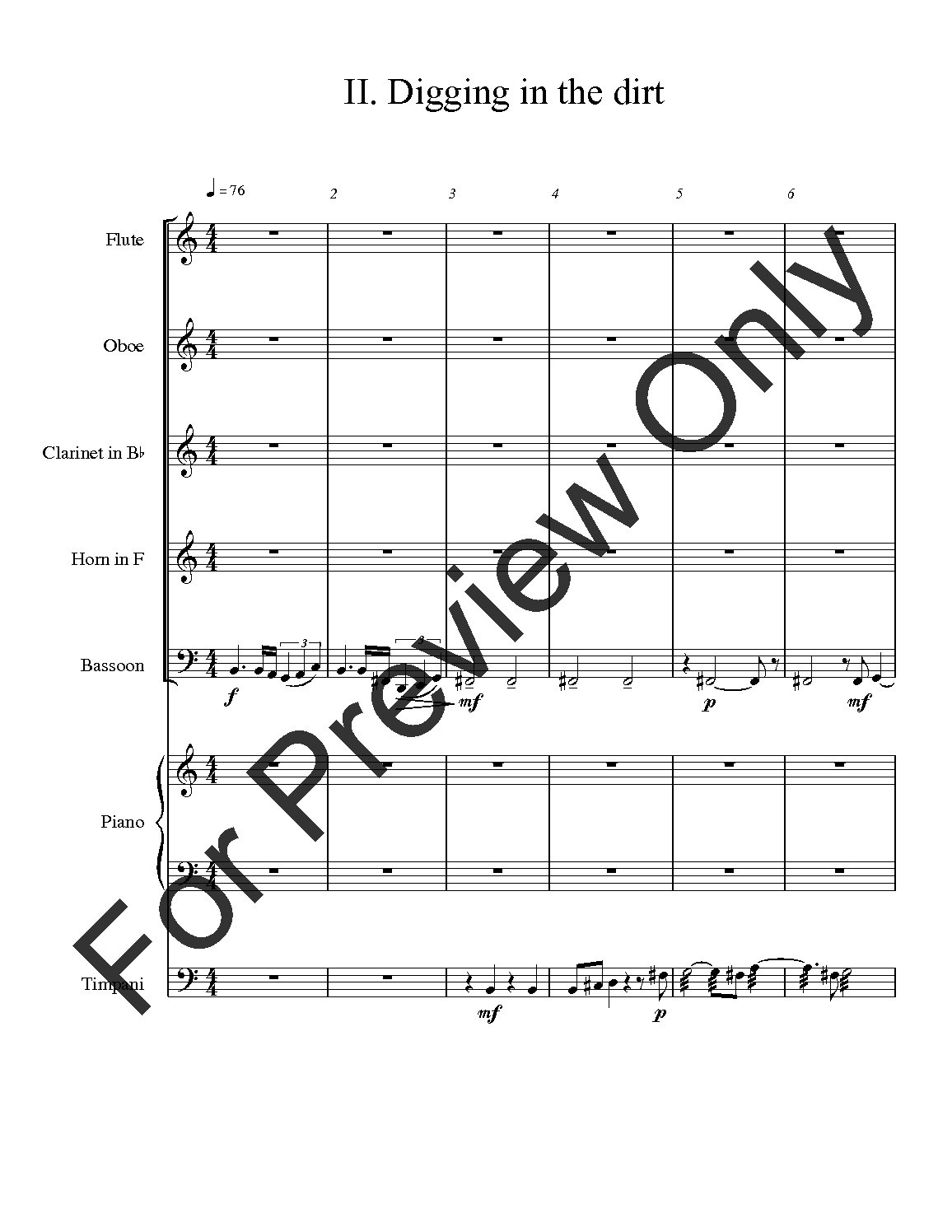 Firestorm Wind Quintet, Timpani, Piano P.O.D.