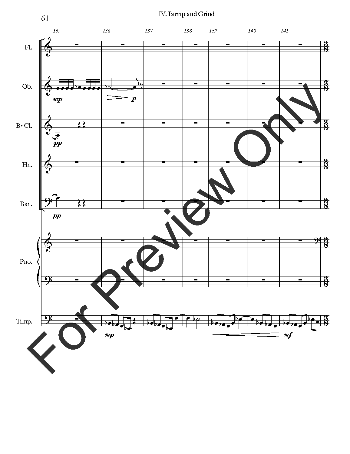 Firestorm Wind Quintet, Timpani, Piano P.O.D.