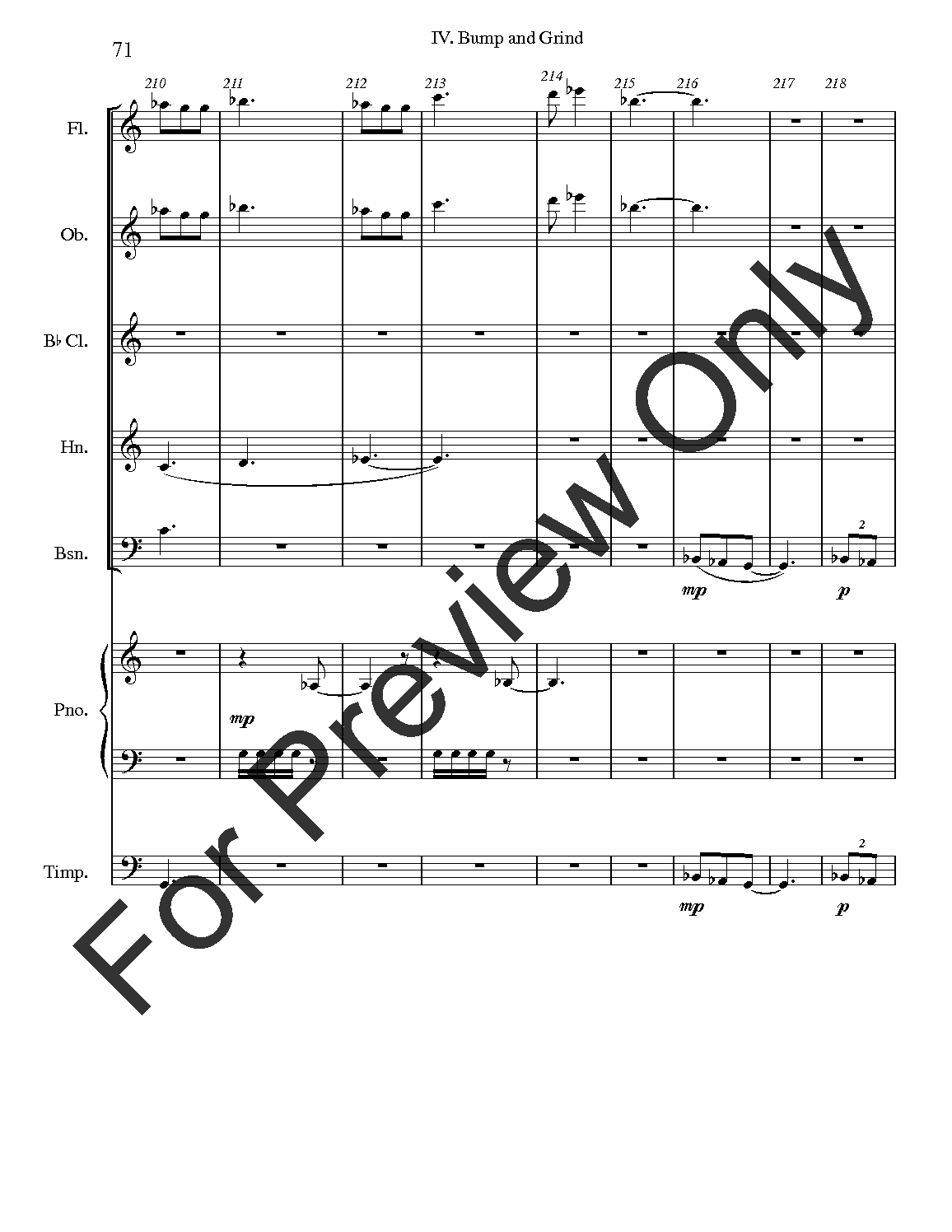 Firestorm Wind Quintet, Timpani, Piano P.O.D.