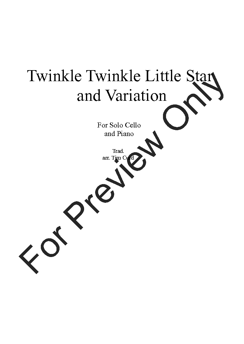 Twinkle Twinkle Little Star and Variation P.O.D.