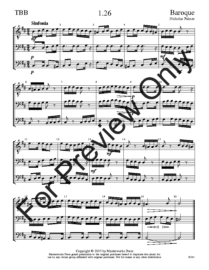 The Baroque Sight-Singing Series TBB Vol. 1 Reproducible PDF Download