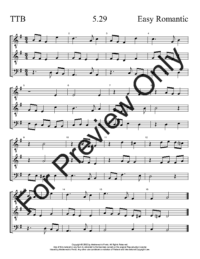 The Easy Romantic Sight-Singing Series TTB Vol. 5 Reproducible PDF Download