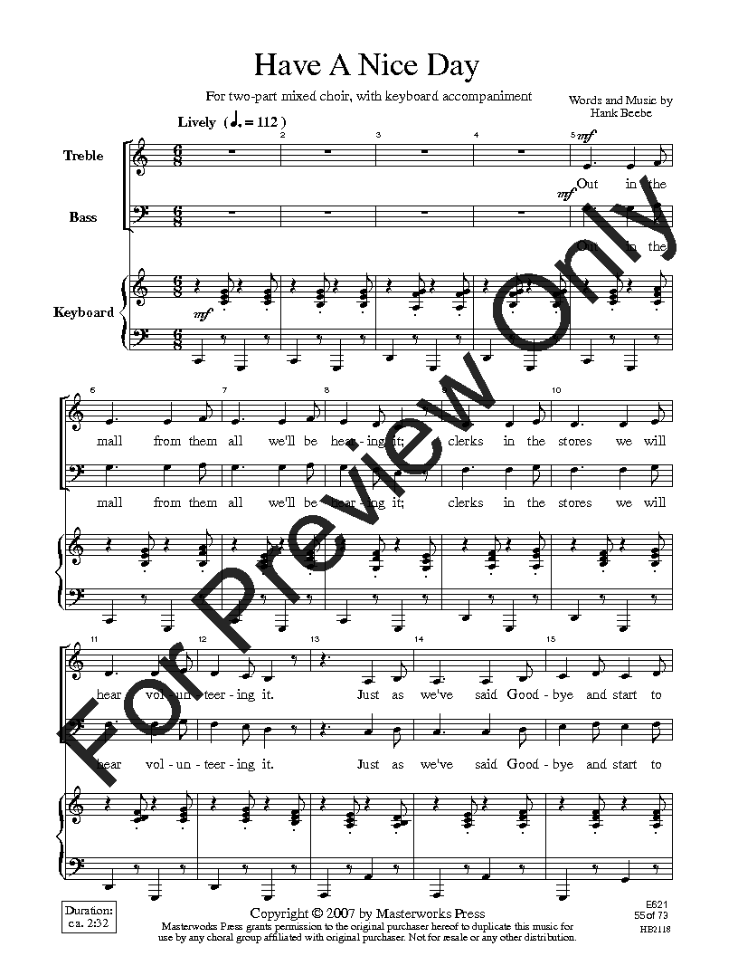 Easy Sight-Singing with Words 2-Pt Mixed Reproducible PDF Download