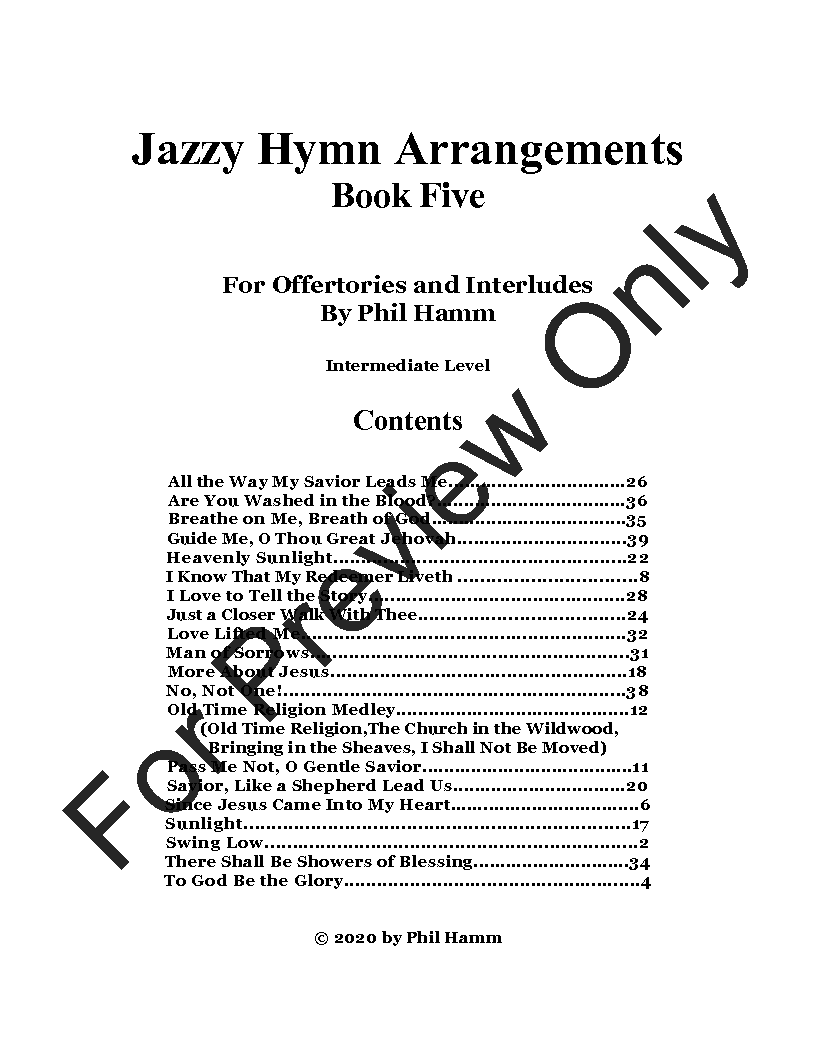Jazzy Hymn Arrangements-Book Five P.O.D.