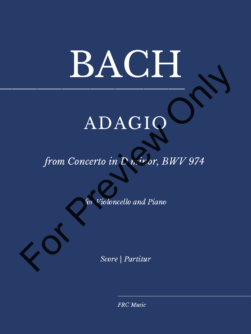 ADAGIO from Concerto in D minor, BWV 974 for VIOL | J.W. Pepper Sheet Music