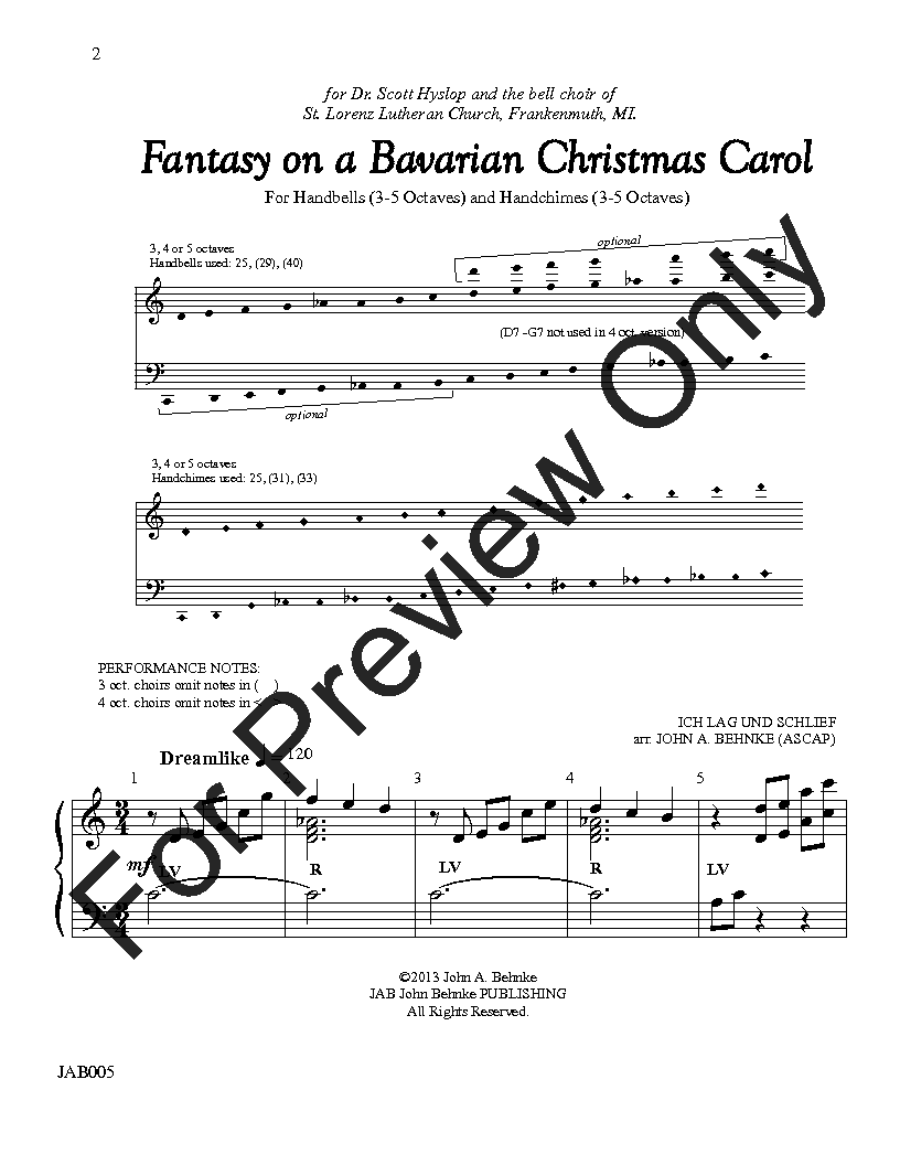 Fantasy on a Bavarian Carol P.O.D.