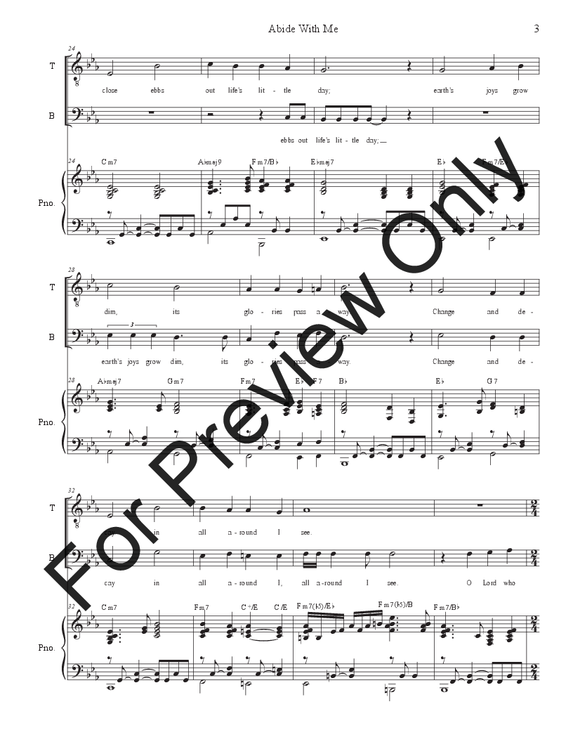 Abide With Me: 2-part choir - (TB) P.O.D.