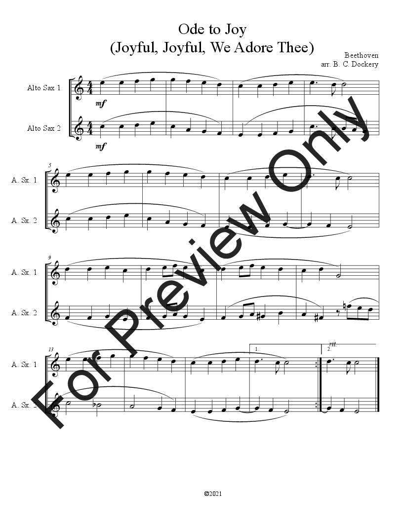 10 Easter Duets for Alto Sax - Volume 1 P.O.D.