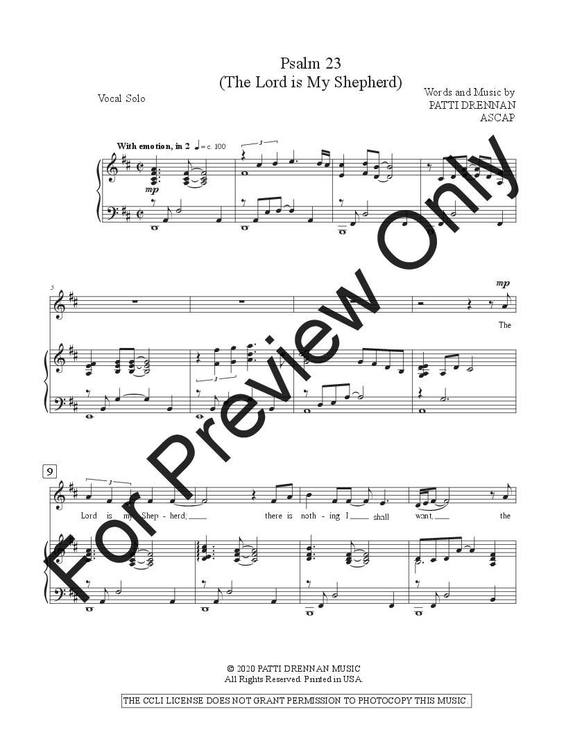 Psalm 23 Accompaniment MP3