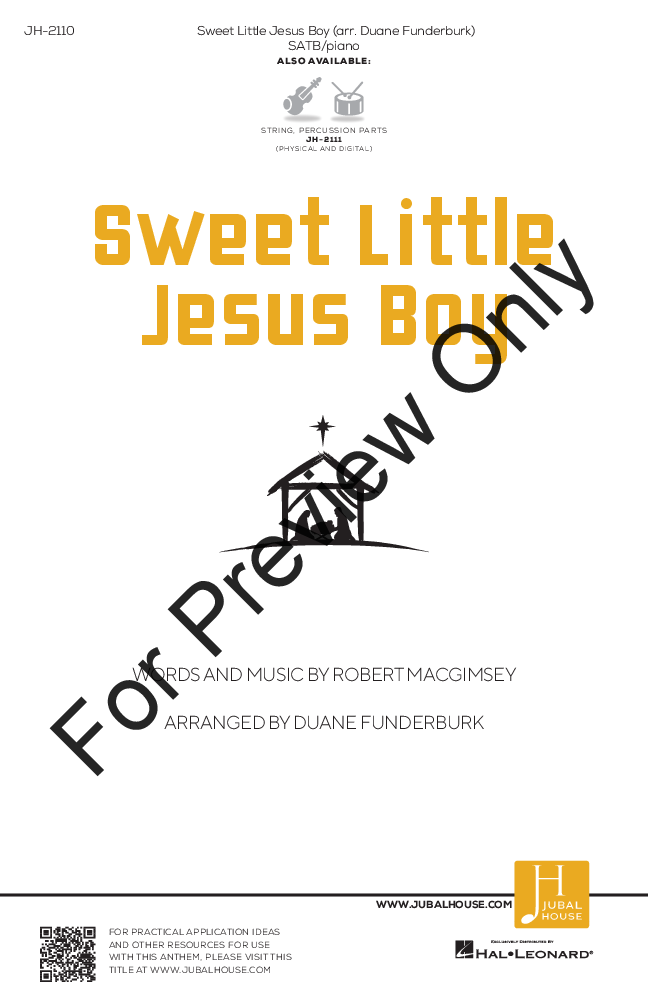 Sweet Little Jesus Boy Large Print Edition P.O.D.