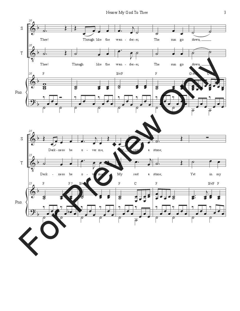 Nearer My God To Thee (2-part choir - (Soprano and Tenor) P.O.D.