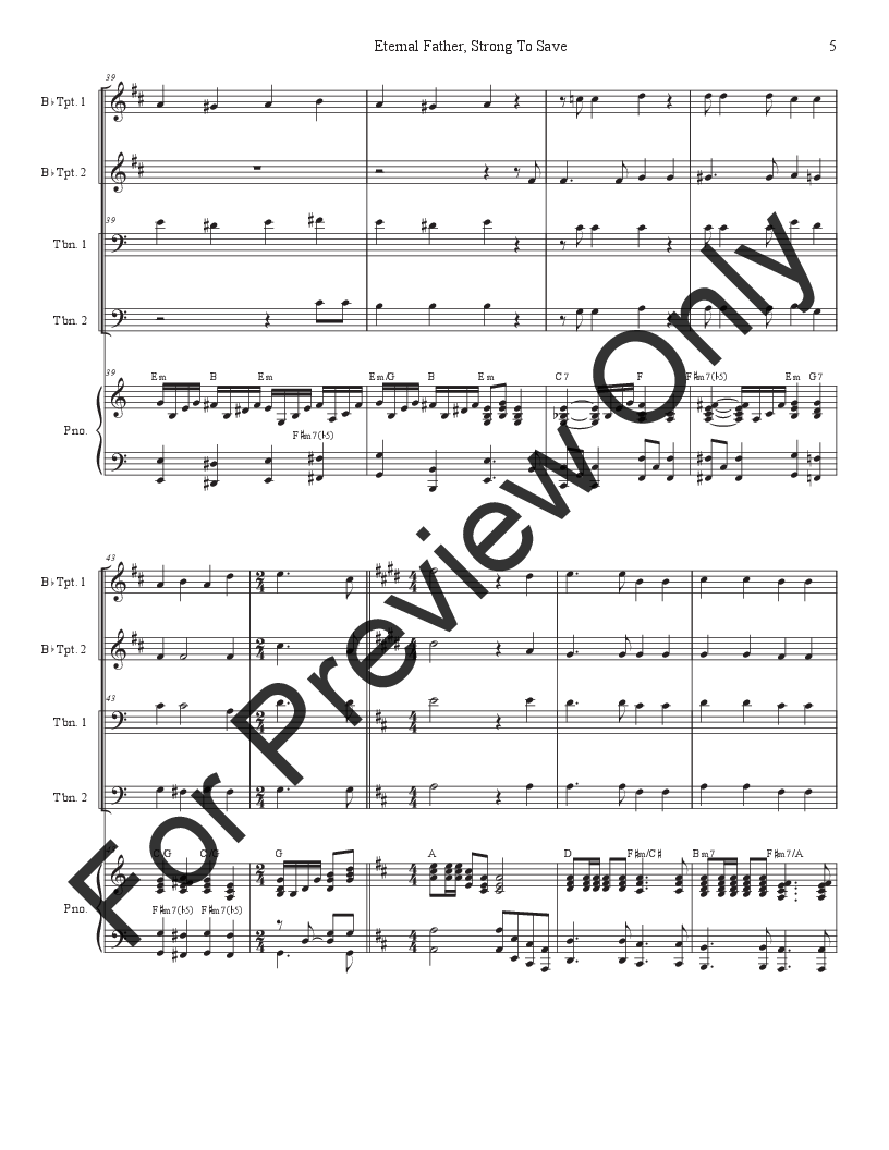 Eternal Father, Strong To Save (The Navy Hymn) (Brass Quartet and Piano -
  Alternate Version) P.O.D.