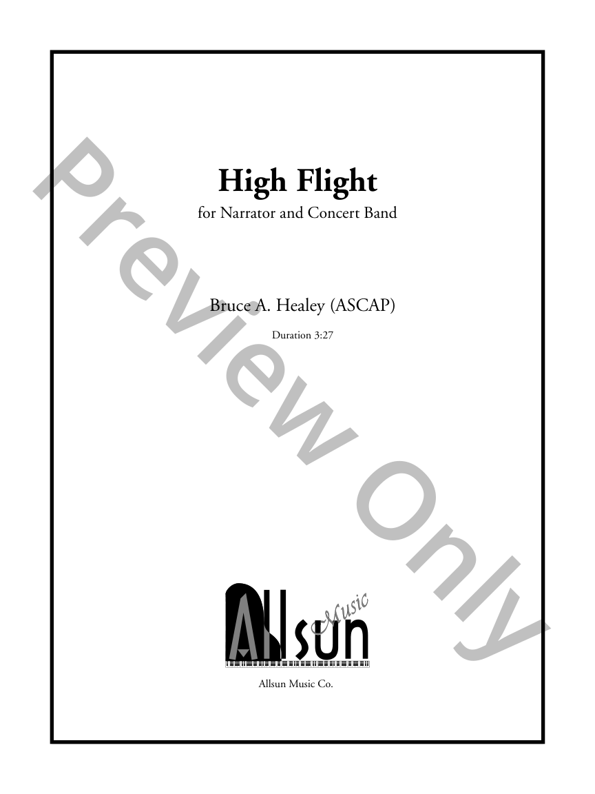 High Flight for Narrator and Concert Band P.O.D.