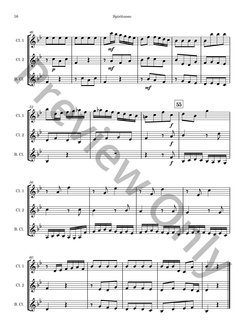 Boyce Trio Sonata IX Arr. for Clarinet Trio P.O.D