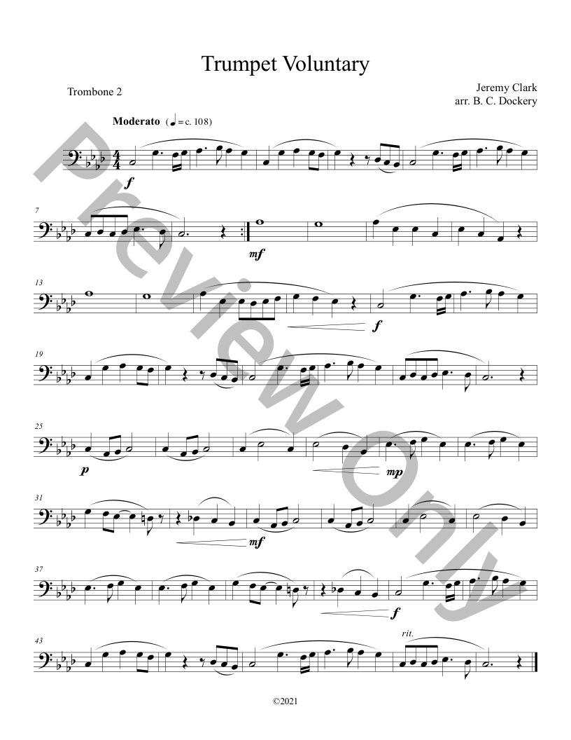  20 Classical Themes for Trombone Duet P.O.D