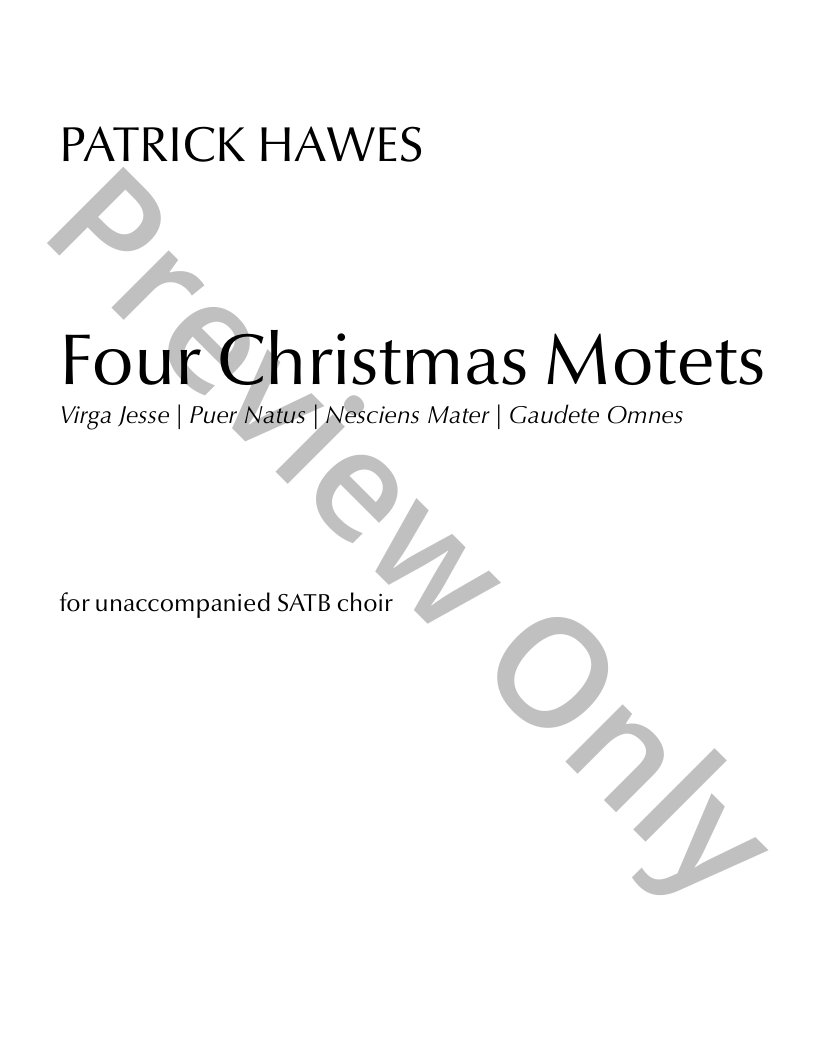 Four Christmas Motets P.O.D.