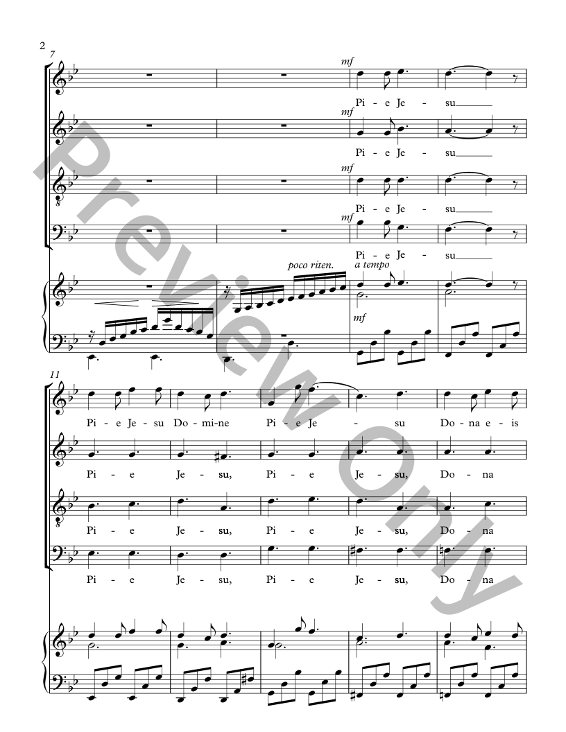 Pie Jesu from Requiem for 9/11 SATB P.O.D