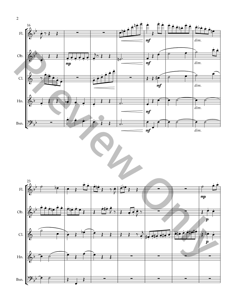 Scherzo in B-flat major for Wind Quintet  P.O.D