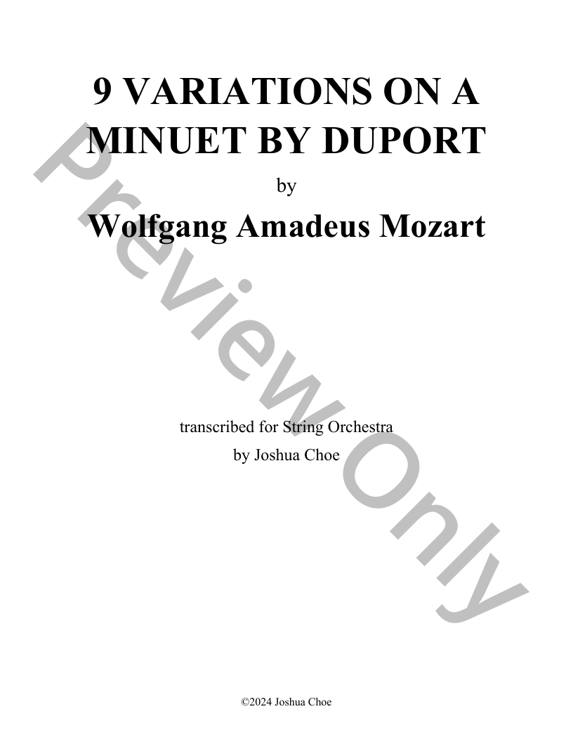 9 Variations on a Minuet by Duport P.O.D