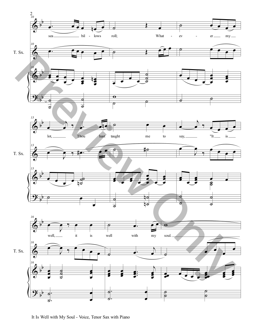 3 GREAT EASTER HYMNS (Voice, Tenor Sax & Piano with Score/Parts) P.O.D