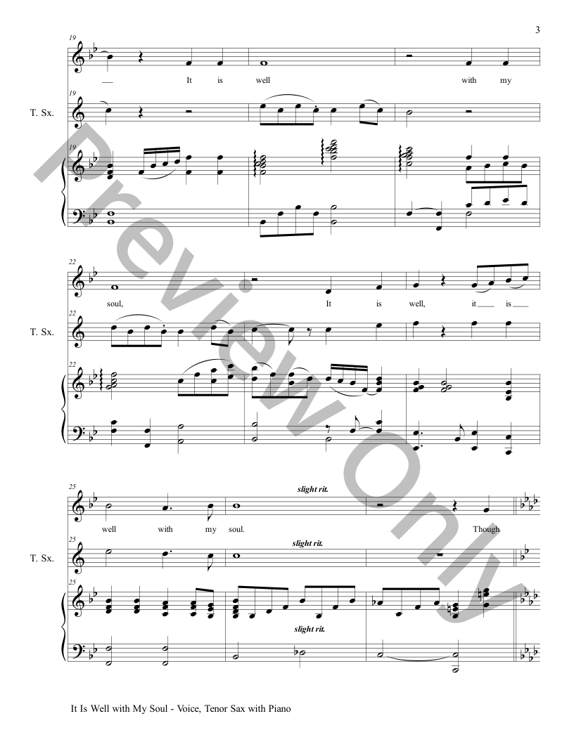 3 GREAT EASTER HYMNS (Voice, Tenor Sax & Piano with Score/Parts) P.O.D