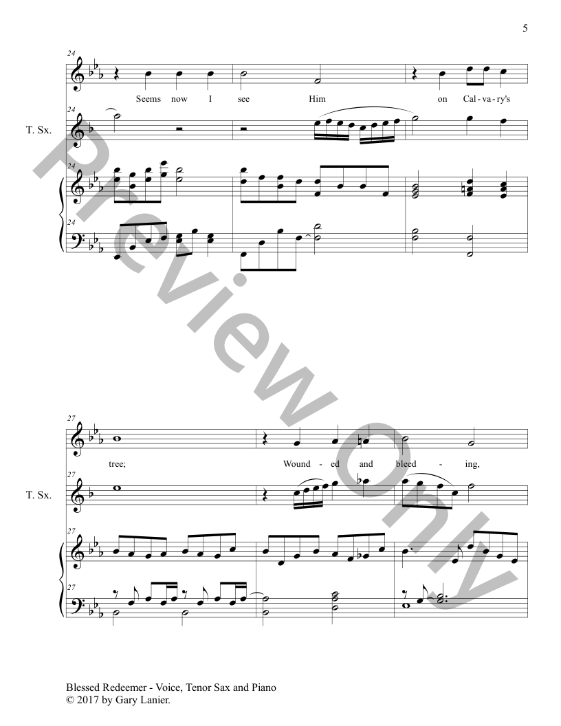 3 GREAT EASTER HYMNS (Voice, Tenor Sax & Piano with Score/Parts) P.O.D