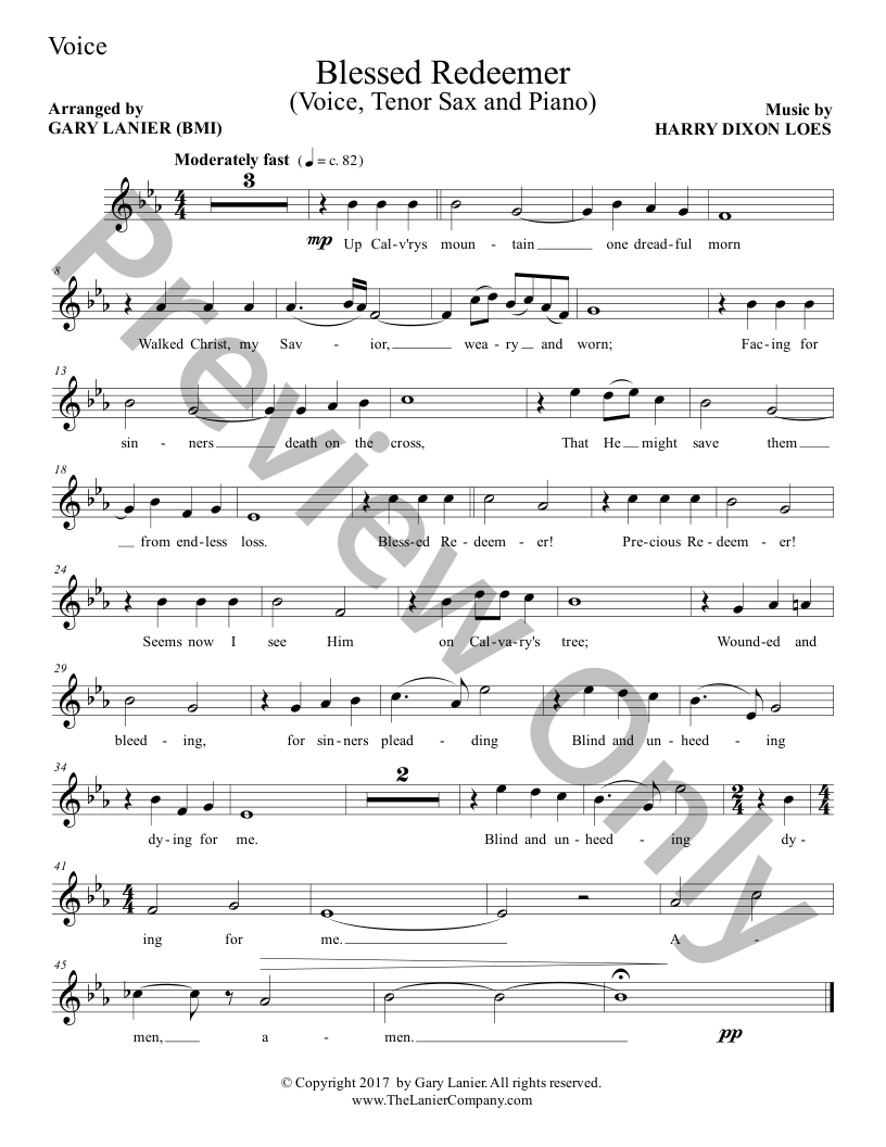 3 GREAT EASTER HYMNS (Voice, Tenor Sax & Piano with Score/Parts) P.O.D