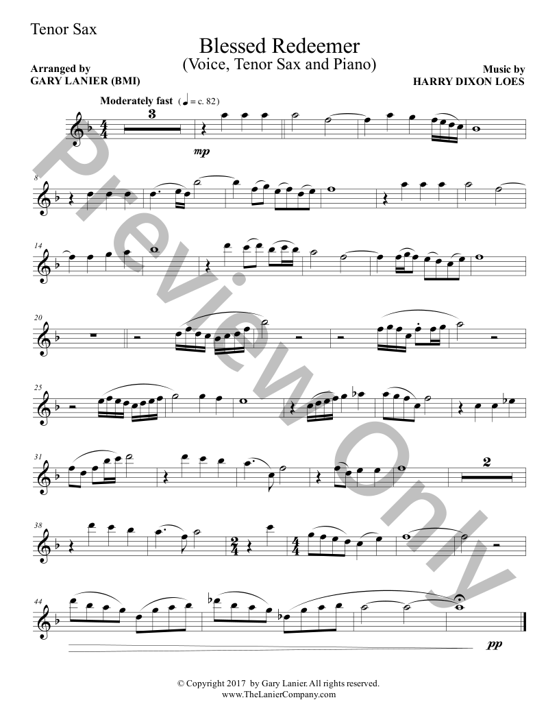 3 GREAT EASTER HYMNS (Voice, Tenor Sax & Piano with Score/Parts) P.O.D