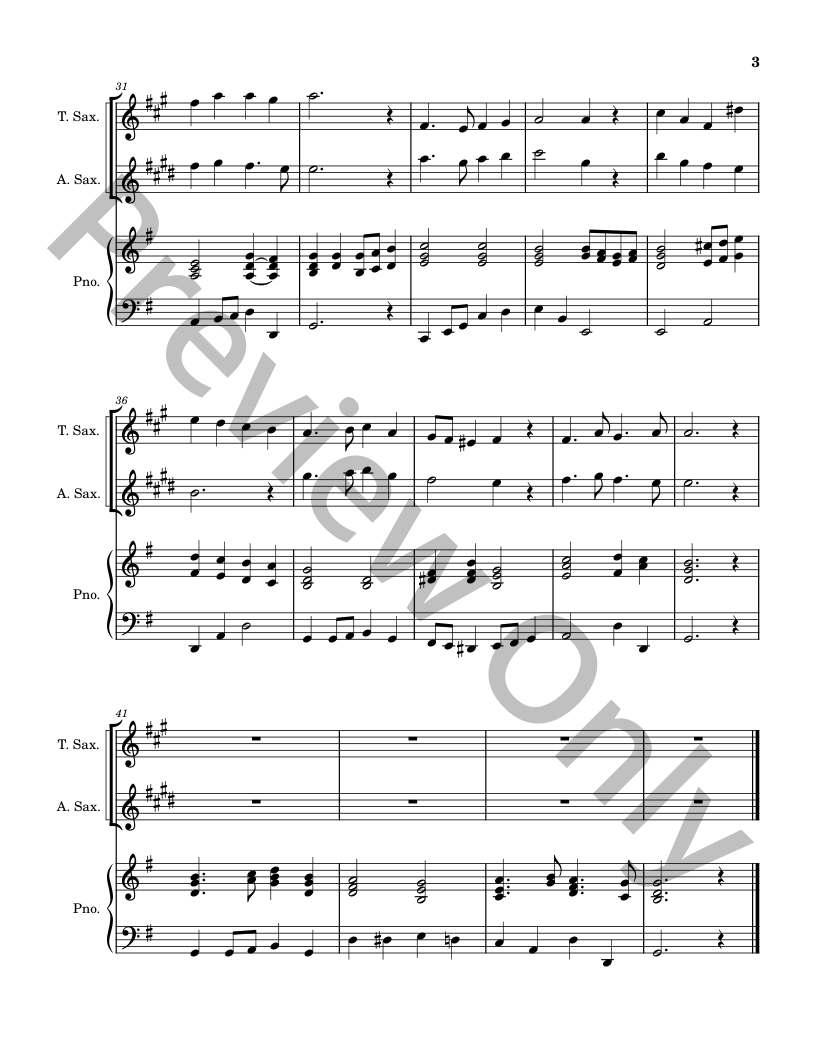 Five Christmas Songs - Alto and Tenor Saxophones with Piano accompaniment P.O.D