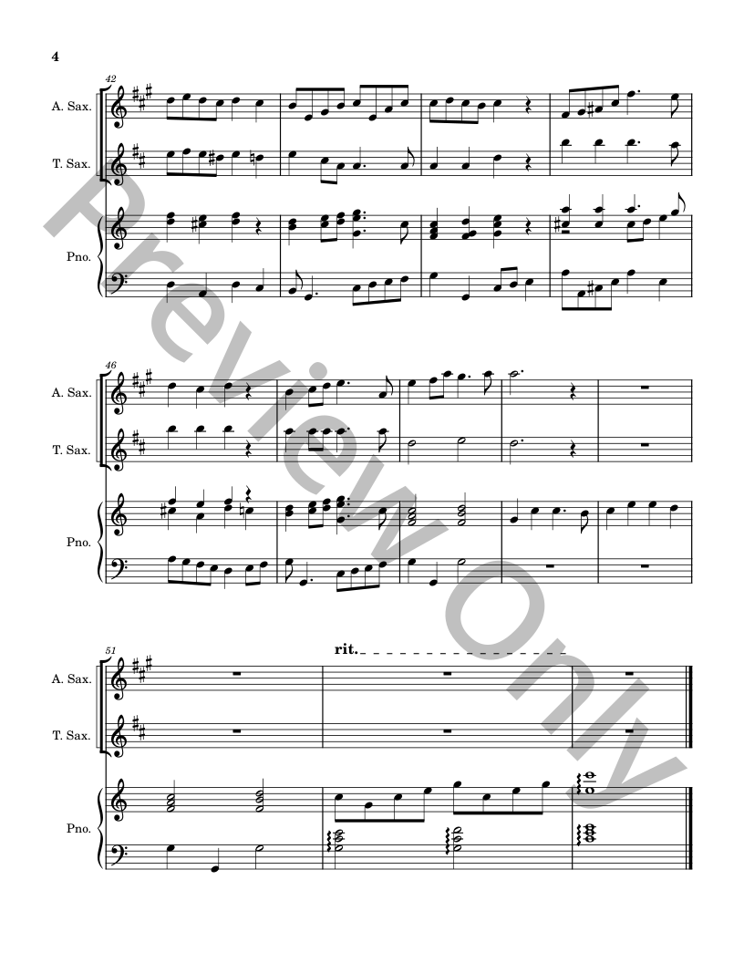 Five Christmas Songs - Alto and Tenor Saxophones with Piano accompaniment P.O.D