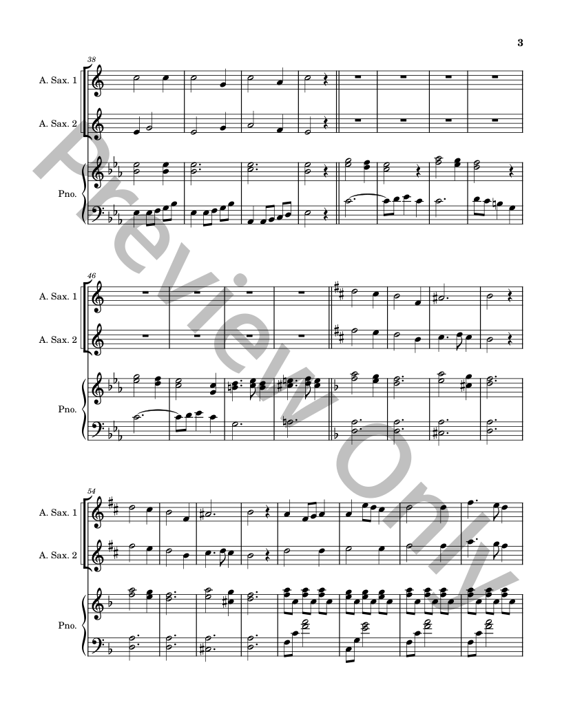 Five Christmas Songs - two Alto Saxophones with Piano accompaniment P.O.D