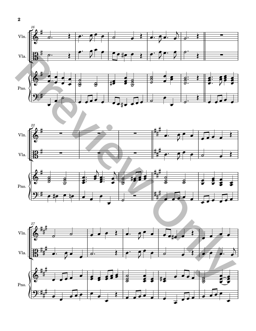 Five Christmas Songs - Violin and Viola with Piano accompaniment P.O.D