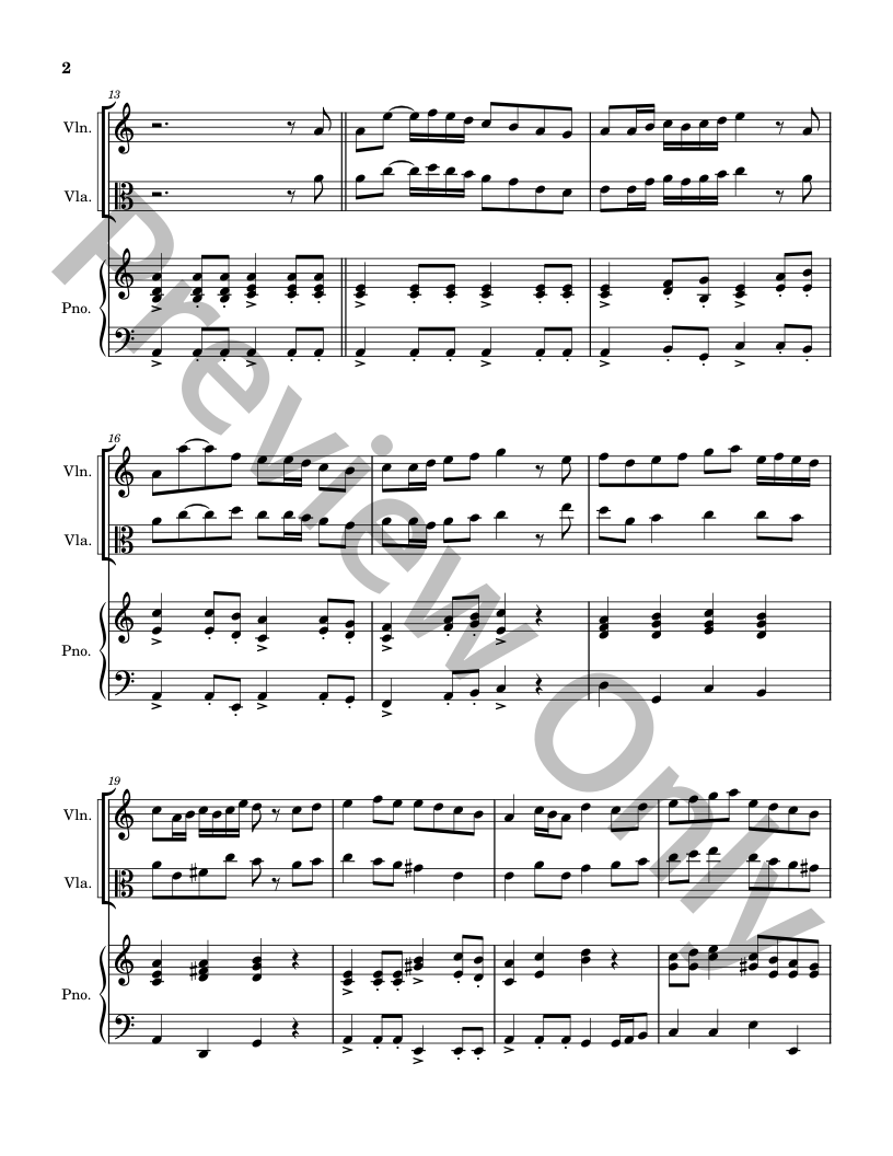 Five Christmas Songs - Violin and Viola with Piano accompaniment P.O.D