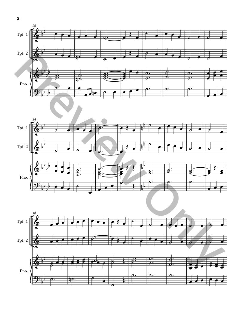 Five Christmas Songs - two Trumpets with Piano accompaniment P.O.D