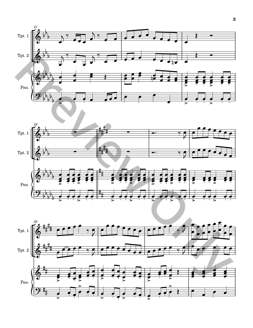 Five Christmas Songs - two Trumpets with Piano accompaniment P.O.D