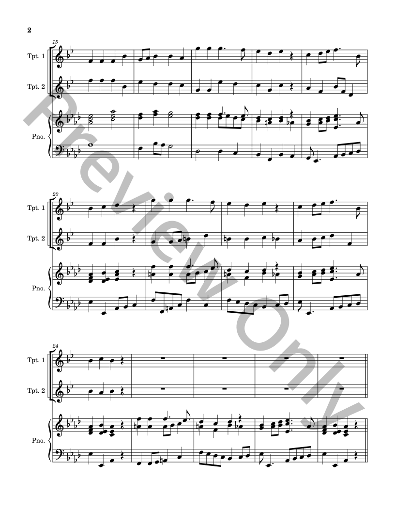 Five Christmas Songs - two Trumpets with Piano accompaniment P.O.D