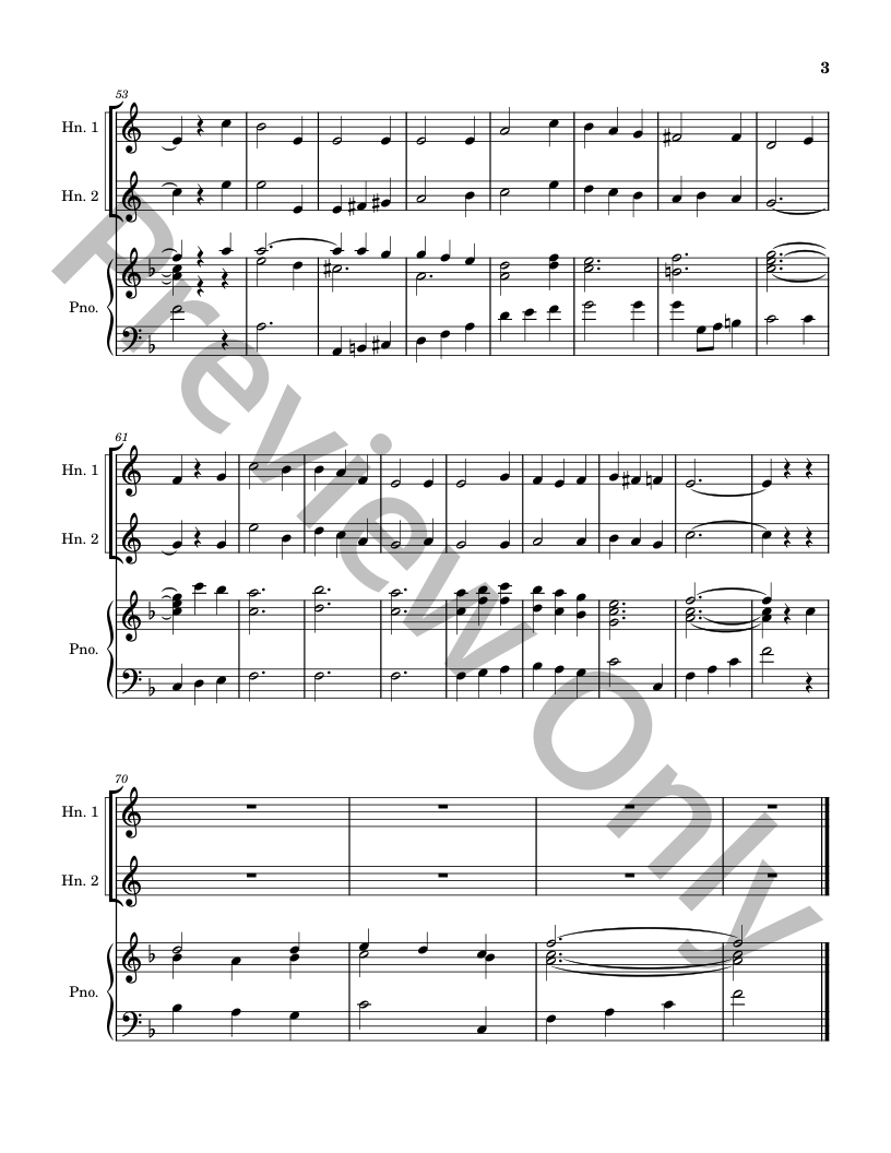 Five Christmas Songs - two F Horns with Piano accompaniment P.O.D