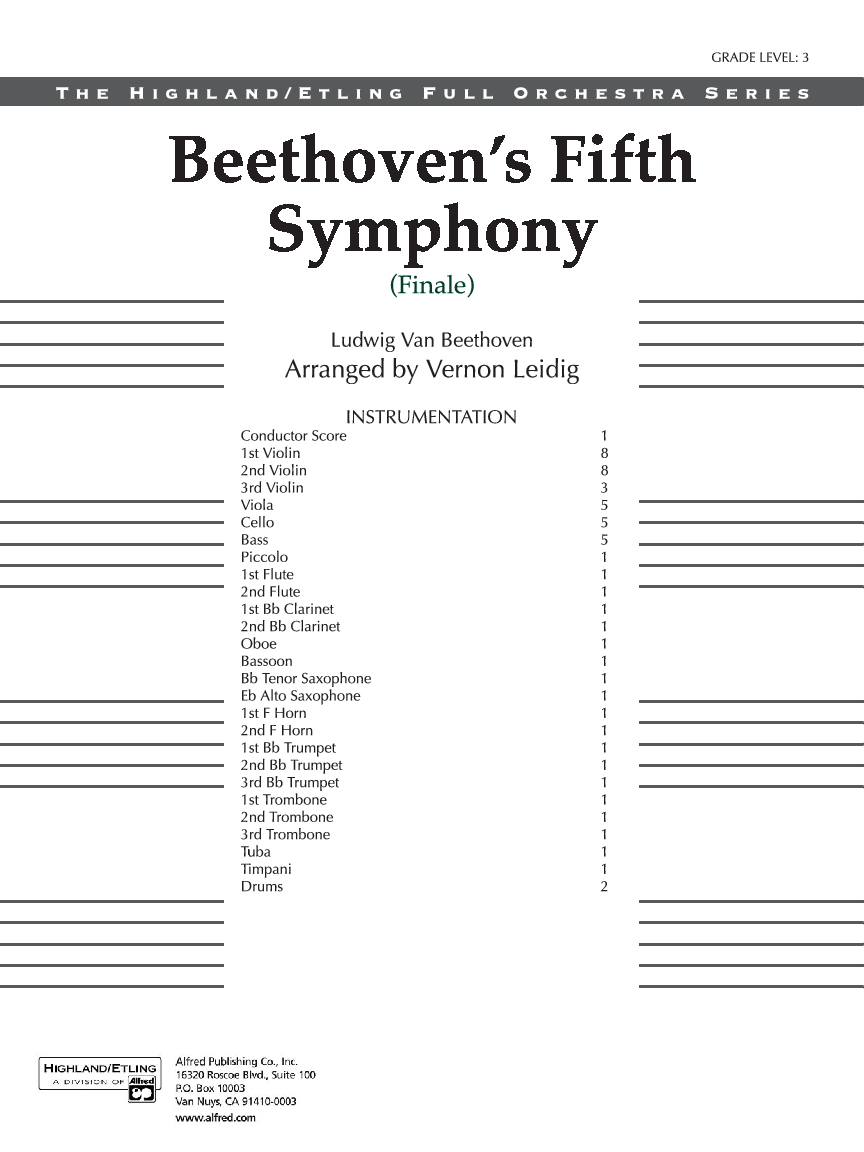 Beethoven's Fifth Symphony Finale by Beethoven/ar | J.W. Pepper Sheet Music
