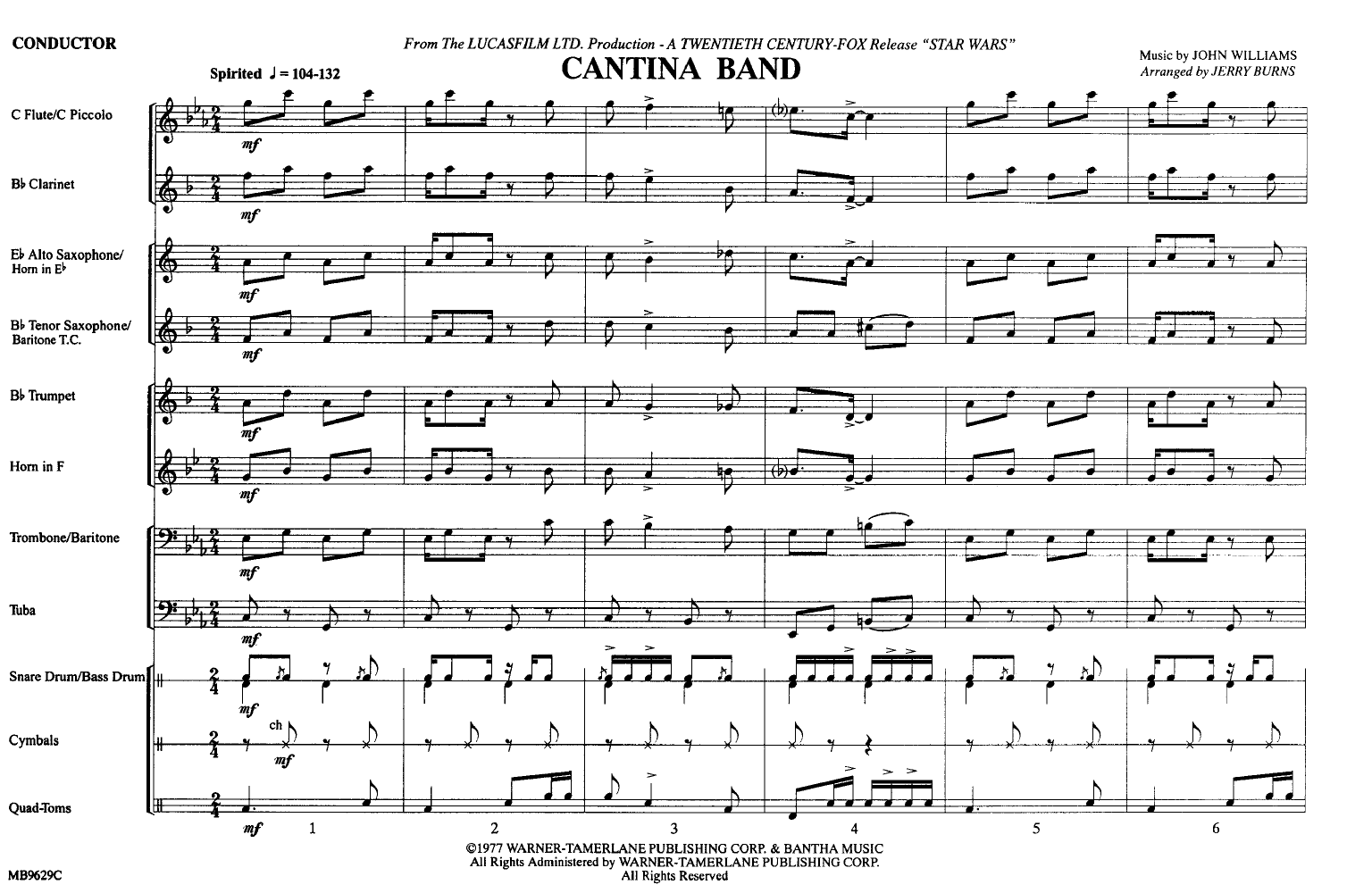 Cantina Band arr. Jerry Burns| J.W. Pepper Sheet Music