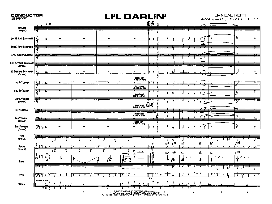 Li'l Darlin' by Neal Hefti/arr. Roy Phillippe| J.W. Pepper Sheet Music