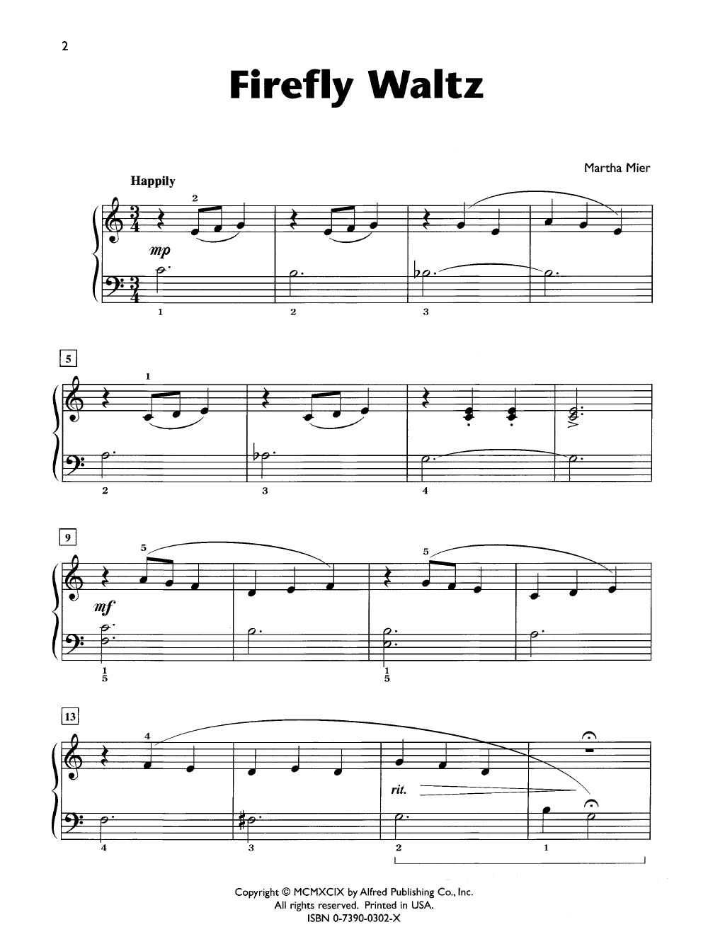 Firefly Waltz-Late Elementary Piano by MIER, M| J.W. Pepper Sheet Music
