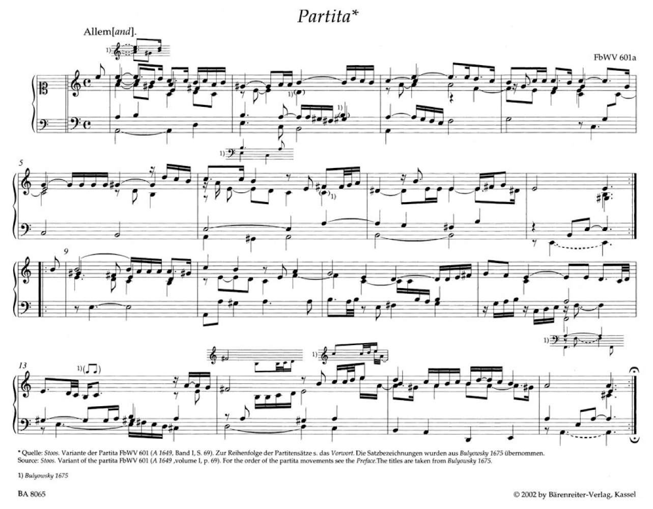 Keyboard and Organ Works from Copied Sources Partita and Partita Movements 1b Import