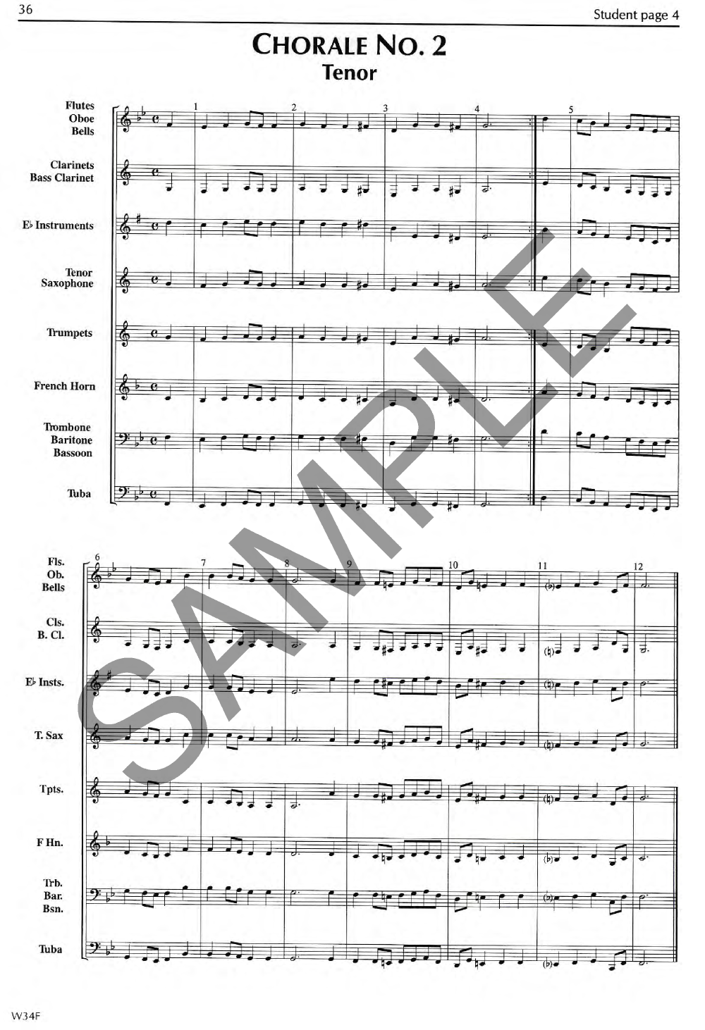 BACH AND BEFORE FOR BAND SCORE