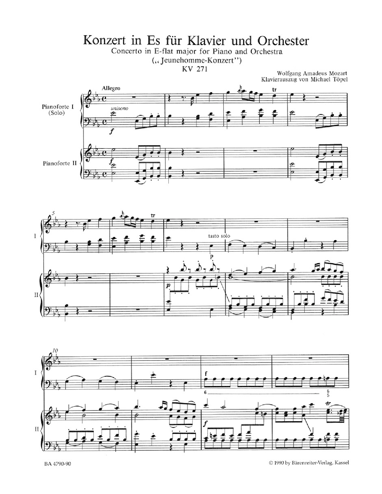 Piano Concerto No. 9 in E Flat, K. 271 (2 Pianos, | J.W. Pepper Sheet Music