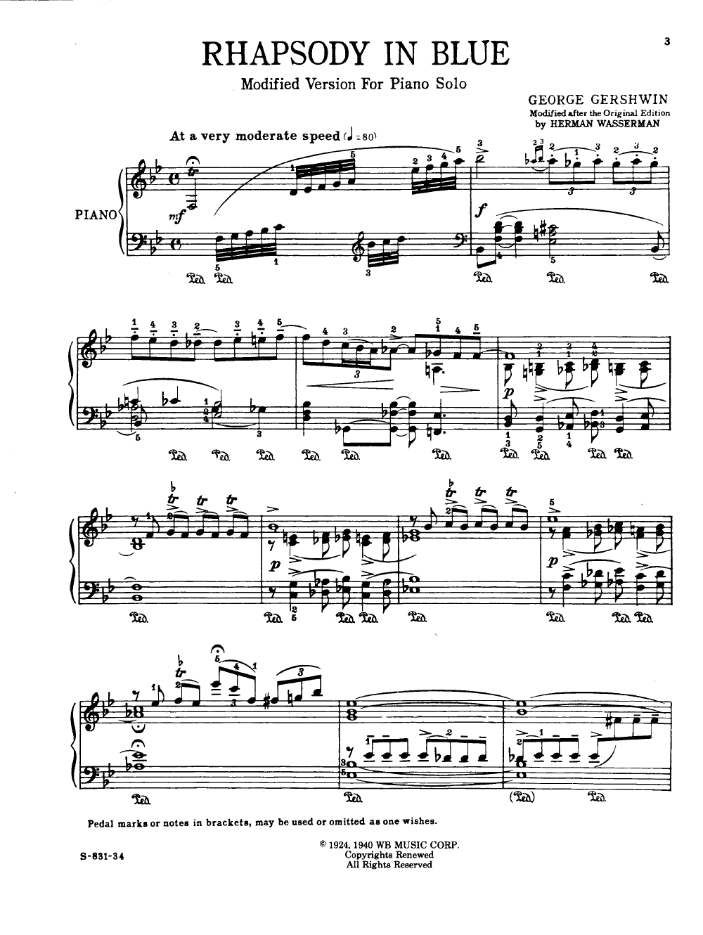 Rhapsody in Blue by George Gershwin/arr. Wasserman| J.W. Pepper Sheet Music