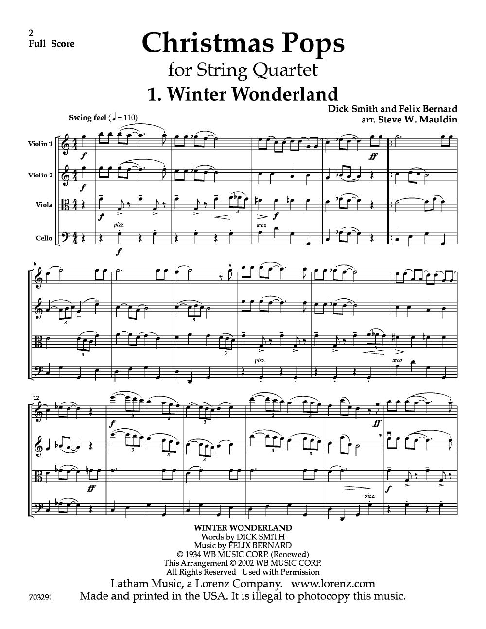 Christmas Pops (String Quartet Parts on | J.W. Pepper Sheet Music